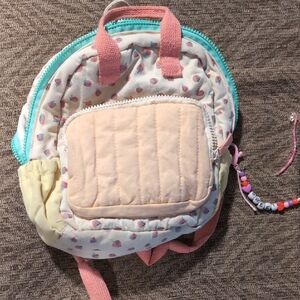 Amazon Essentials Kids Strawberry Print Backpack with Pink and Mint